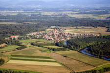 Dalhunden in the state Bas-Rhin, France viewn from the air