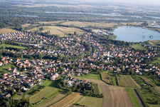 Offendorf in the state Bas-Rhin, France seen from a drone