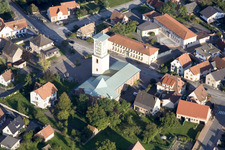 Offendorf in the state Bas-Rhin, France from above