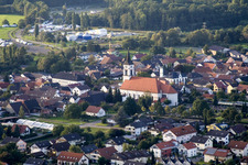 Aerial view of Church in the district Urloffen in Appenweier in the state Baden-Wuerttemberg, Germany