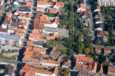 Rheinstraße x Bahnhofstr in Kandel in the state Rhineland-Palatinate, Germany from above