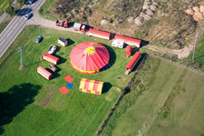 Circus tent domes of a circus in the district Minderslachen in Kandel in the state Rhineland-Palatinate, Germany