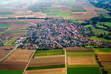 View of the town from the east in Steinweiler in the state Rhineland-Palatinate, Germany
