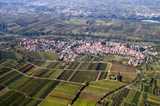 Town View of the streets and houses of the residential areas in the district Arzheim in Landau in der Pfalz in the state Rhineland-Palatinate from above