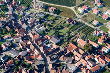 Oblique view of Main Street in Birkweiler in the state Rhineland-Palatinate, Germany