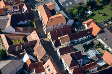 Main Street in Birkweiler in the state Rhineland-Palatinate, Germany from above