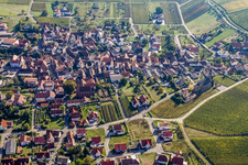 Wine-growing village from the north in Birkweiler in the state Rhineland-Palatinate, Germany