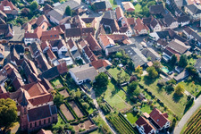 Main Street in Birkweiler in the state Rhineland-Palatinate, Germany out of the air