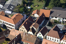 Bird's eye view of Main Street in Birkweiler in the state Rhineland-Palatinate, Germany