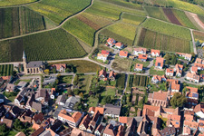 Village view of Birkweiler in the state Rhineland-Palatinate viewn from the air