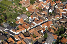 Drone recording of Village view of Birkweiler in the state Rhineland-Palatinate