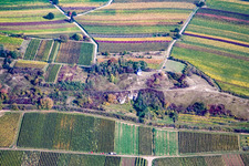 Aerial photograpy of Nature reserve and chapel Kleine Kalmit in Ilbesheim bei Landau in the state Rhineland-Palatinate, Germany