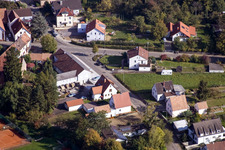 Aerial view of Raiffeisenstr in the district Mörzheim in Landau in der Pfalz in the state Rhineland-Palatinate, Germany