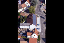 Aerial view of Raiffeisenstraße x Mörzheimer Hauptstr in the district Mörzheim in Landau in der Pfalz in the state Rhineland-Palatinate, Germany