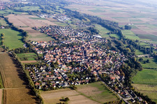 Aerial view of From the west in the district Billigheim in Billigheim-Ingenheim in the state Rhineland-Palatinate, Germany