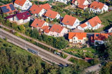 Aerial photograpy of At the railway in Steinweiler in the state Rhineland-Palatinate, Germany