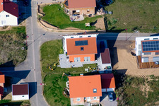 Buchenweg, new development area in the Brotäckern in Steinweiler in the state Rhineland-Palatinate, Germany out of the air