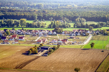 New development area Am Höhenweg in Kandel in the state Rhineland-Palatinate, Germany viewn from the air