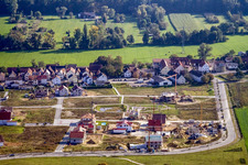 Drone recording of New development area Am Höhenweg in Kandel in the state Rhineland-Palatinate, Germany