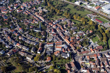 School building of the Ludwig-Marum-Gymnasium Pfinztal in the district Berghausen in Pfinztal in the state Baden-Wurttemberg out of the air