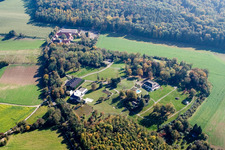 Aerial view of Grötzingen, Schmieder estate at Rittnerthof in the district Durlach in Karlsruhe in the state Baden-Wuerttemberg, Germany