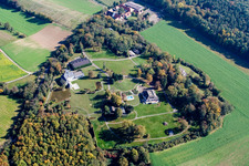 Oblique view of Grötzingen, Schmieder estate at Rittnerthof in the district Durlach in Karlsruhe in the state Baden-Wuerttemberg, Germany