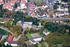 Aerial view of Agricultural Technology Center Augustenburg in the district Durlach in Karlsruhe in the state Baden-Wuerttemberg, Germany