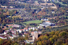 Aerial view of Turmberg in the district Durlach in Karlsruhe in the state Baden-Wuerttemberg, Germany