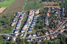 Bird's eye view of District Hohenwettersbach in Karlsruhe in the state Baden-Wuerttemberg, Germany