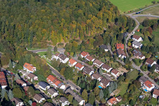 District Hohenwettersbach in Karlsruhe in the state Baden-Wuerttemberg, Germany viewn from the air