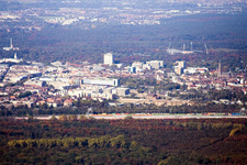 East from Southeast in the district Durlach in Karlsruhe in the state Baden-Wuerttemberg, Germany