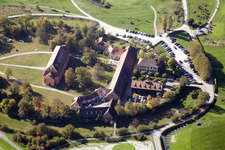 Aerial view of Hofgut Scheibenhardt Golf Club in the district Beiertheim-Bulach in Karlsruhe in the state Baden-Wuerttemberg, Germany
