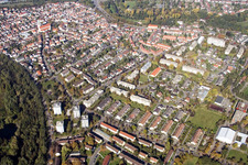 Aerial photograpy of District Daxlanden in Karlsruhe in the state Baden-Wuerttemberg, Germany