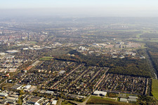 Aerial photograpy of District Grünwinkel in Karlsruhe in the state Baden-Wuerttemberg, Germany