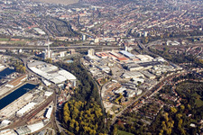 Grünwinkel industrial area with Michelin tire factory in the district Mühlburg in Karlsruhe in the state Baden-Wuerttemberg, Germany