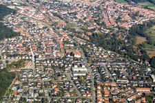 Aerial view of View of the town from the south in Jockgrim in the state Rhineland-Palatinate, Germany