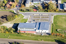 Bienwald Hall Kandel in Kandel in the state Rhineland-Palatinate, Germany from above