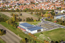 Aerial view of Bienwald Hall Kandel in Kandel in the state Rhineland-Palatinate, Germany