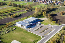 Bienwald Hall Kandel in Kandel in the state Rhineland-Palatinate, Germany seen from above