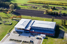 Drone image of Bienwald Hall Kandel in Kandel in the state Rhineland-Palatinate, Germany