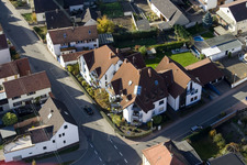 Aerial view of Hubstraße x Saarstr in Kandel in the state Rhineland-Palatinate, Germany