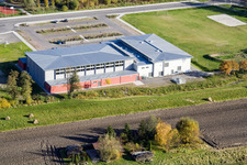 Bienwald Hall Kandel in Kandel in the state Rhineland-Palatinate, Germany seen from above