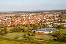 Drone image of Bienwald Hall Kandel in Kandel in the state Rhineland-Palatinate, Germany