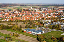 Bienwald Hall Kandel in Kandel in the state Rhineland-Palatinate, Germany from a drone