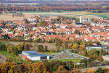 Bird's eye view of Bienwald Hall Kandel in Kandel in the state Rhineland-Palatinate, Germany
