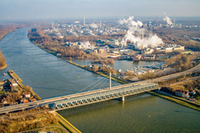 Rhine bridges to Maxau in the district Maximiliansau in Wörth am Rhein in the state Rhineland-Palatinate, Germany