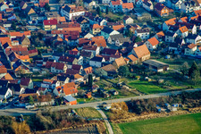 Aerial view of Marienstr in the district Maximiliansau in Wörth am Rhein in the state Rhineland-Palatinate, Germany