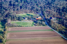 Aerial view of Sports fields in Steinweiler in the state Rhineland-Palatinate, Germany