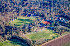 Oblique view of Sports fields in Steinweiler in the state Rhineland-Palatinate, Germany