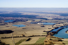 Gravel lakes between Neupotz and Rheinzabern in Rheinzabern in the state Rhineland-Palatinate, Germany